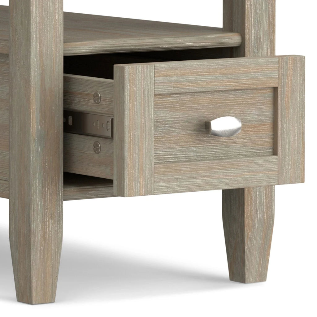 WYNDENHALL Norfolk SOLID WOOD 14 inch Wide Rectangle Transitional Narrow Side Table - 14 Inches wide