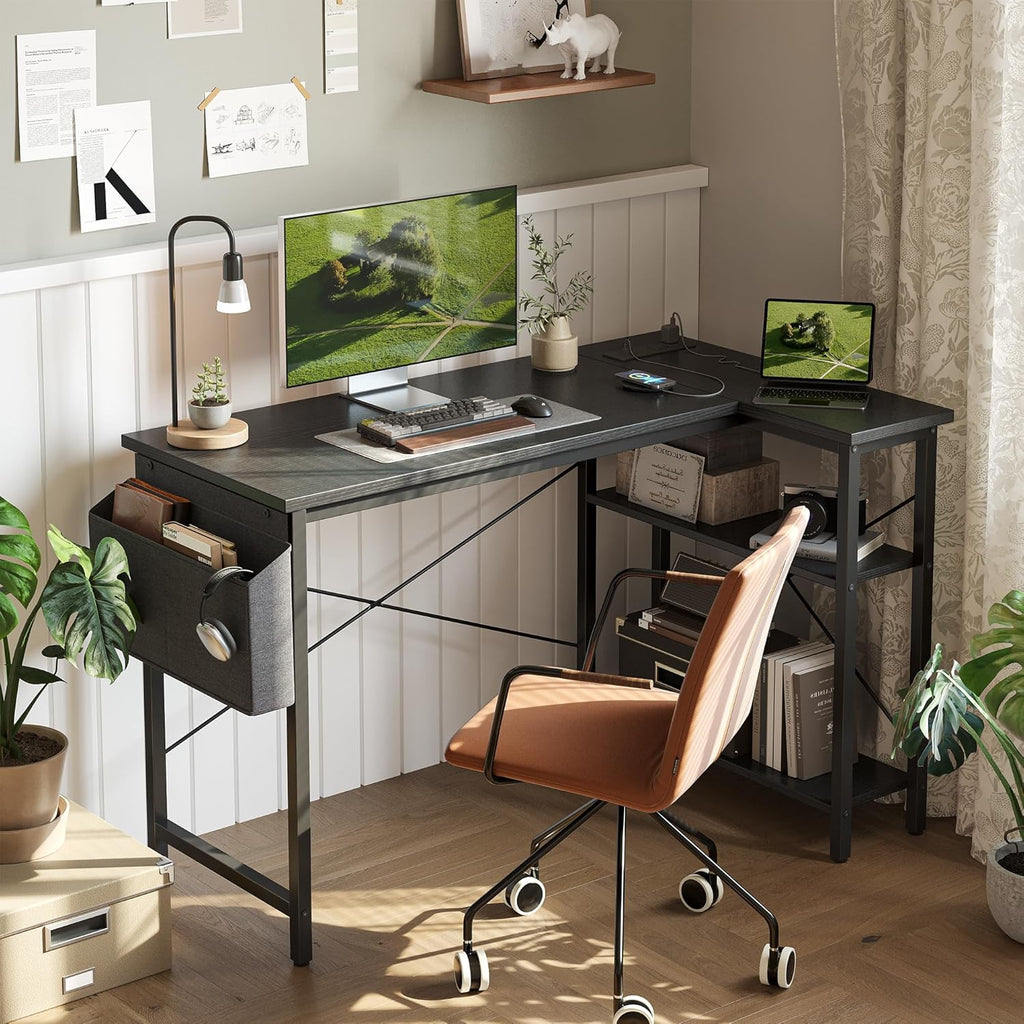 TIQLAB Small Computer Desk, 40 Inch L Shaped Desk