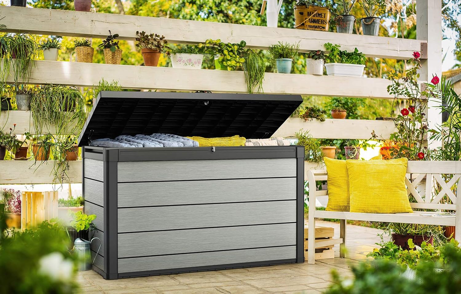 KETER Denali 200 Gallon Resin Deck Box for Outdoor Storage