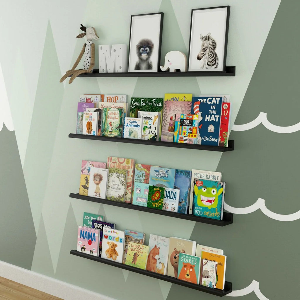 Wallniture Boston 46 Floating Shelves for Wall, Picture Ledge (Set of 4)