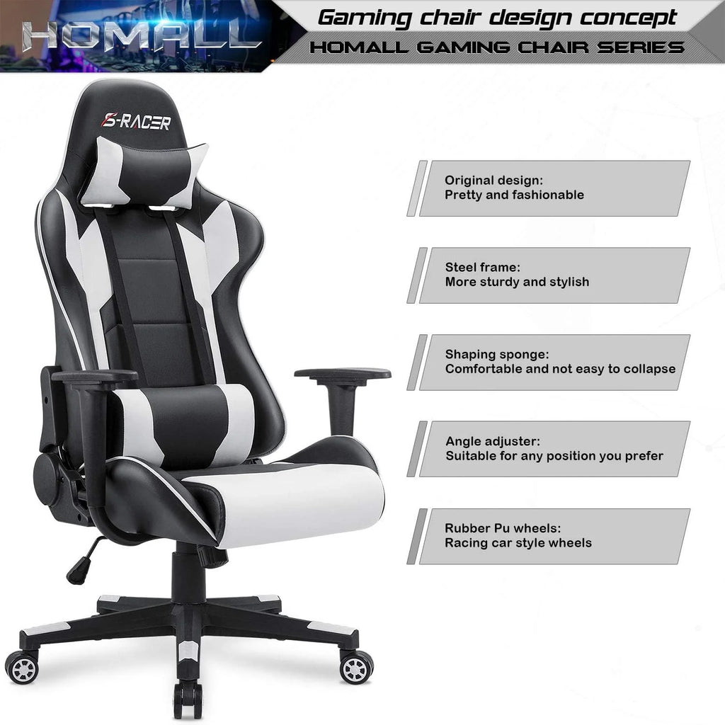 HOMALL Gaming Chair - Ergonomic Leather High Back Office Chair