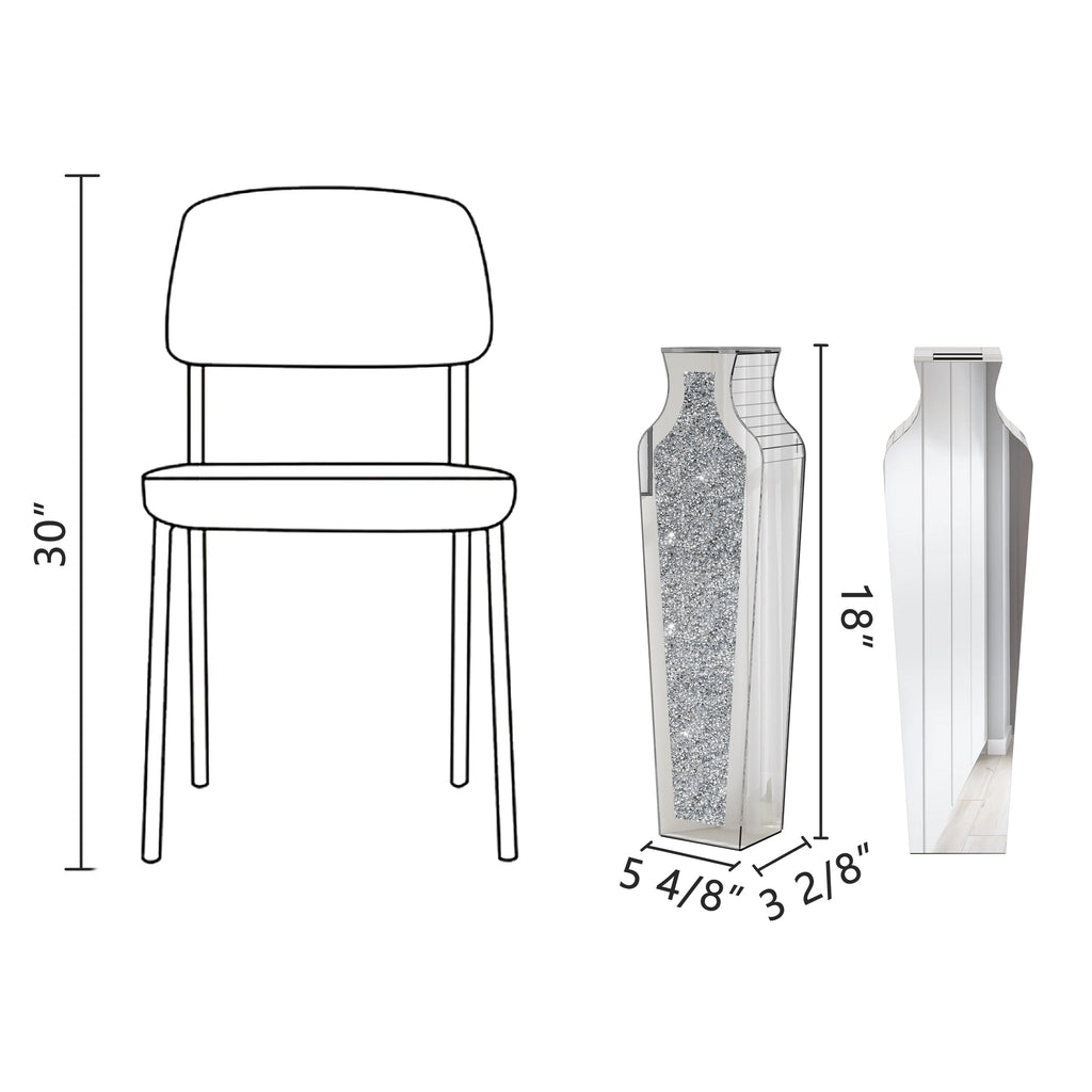 Tall Crushed Diamond Floor Vase