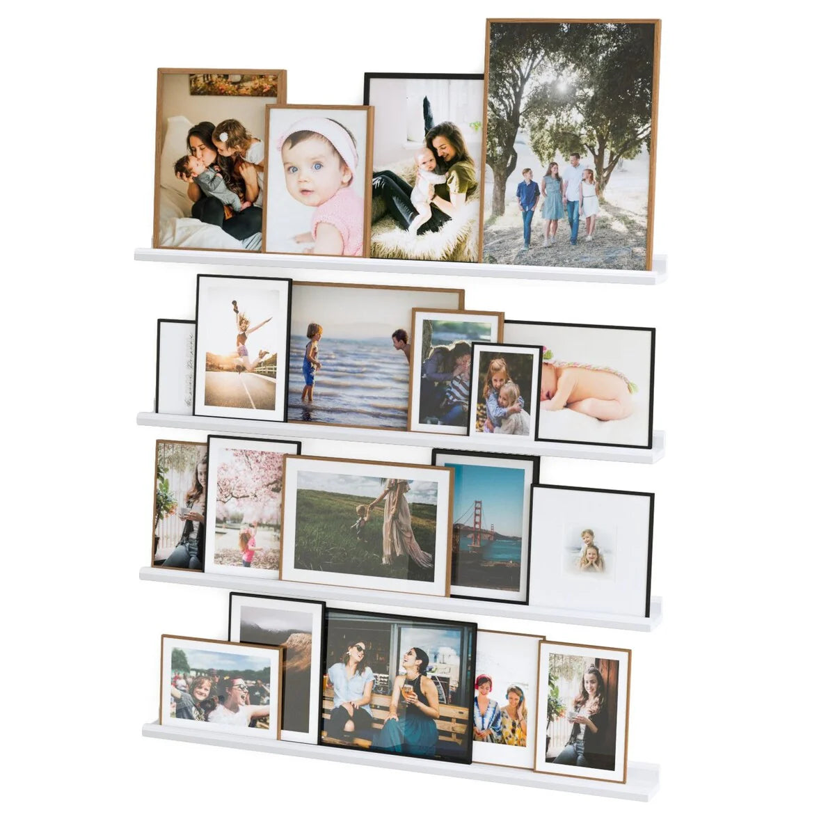 Wallniture Boston 46 Floating Shelves for Wall, Picture Ledge (Set of 4)