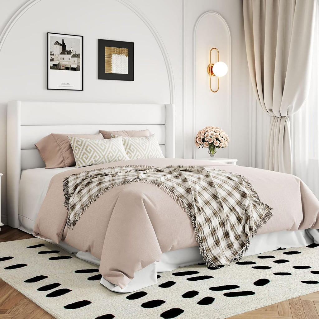ALLEWIE Queen Size Lift Up Storage Bed with Wingback Headboard