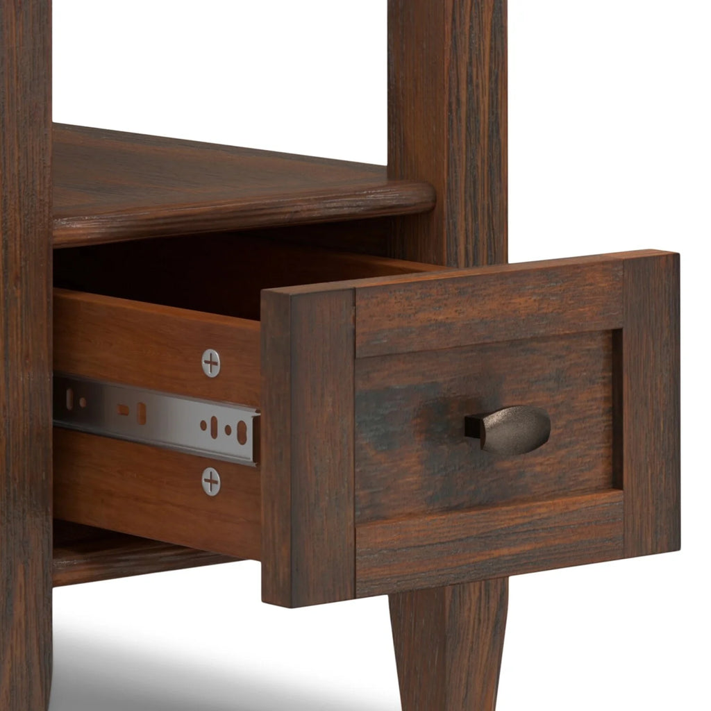 WYNDENHALL Norfolk SOLID WOOD 14 inch Wide Rectangle Transitional Narrow Side Table - 14 Inches wide