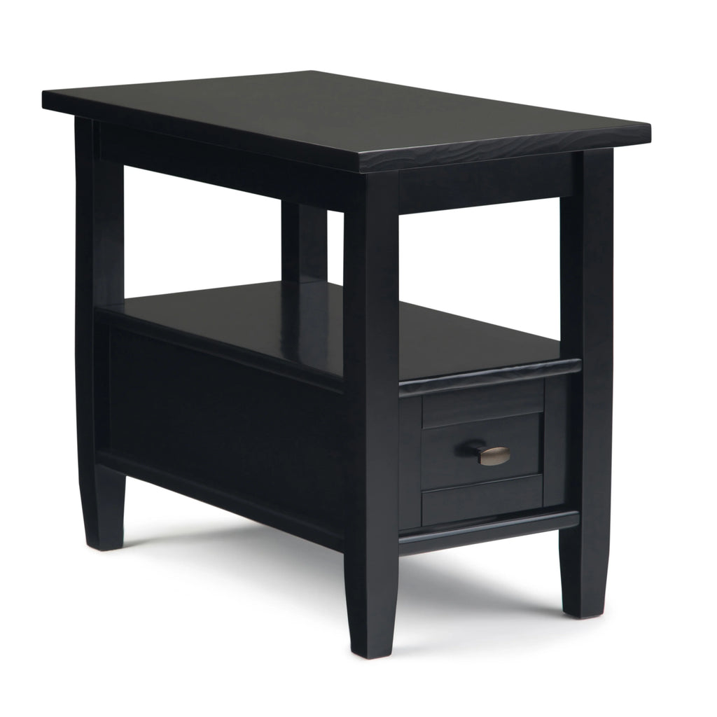WYNDENHALL Norfolk SOLID WOOD 14 inch Wide Rectangle Transitional Narrow Side Table - 14 Inches wide