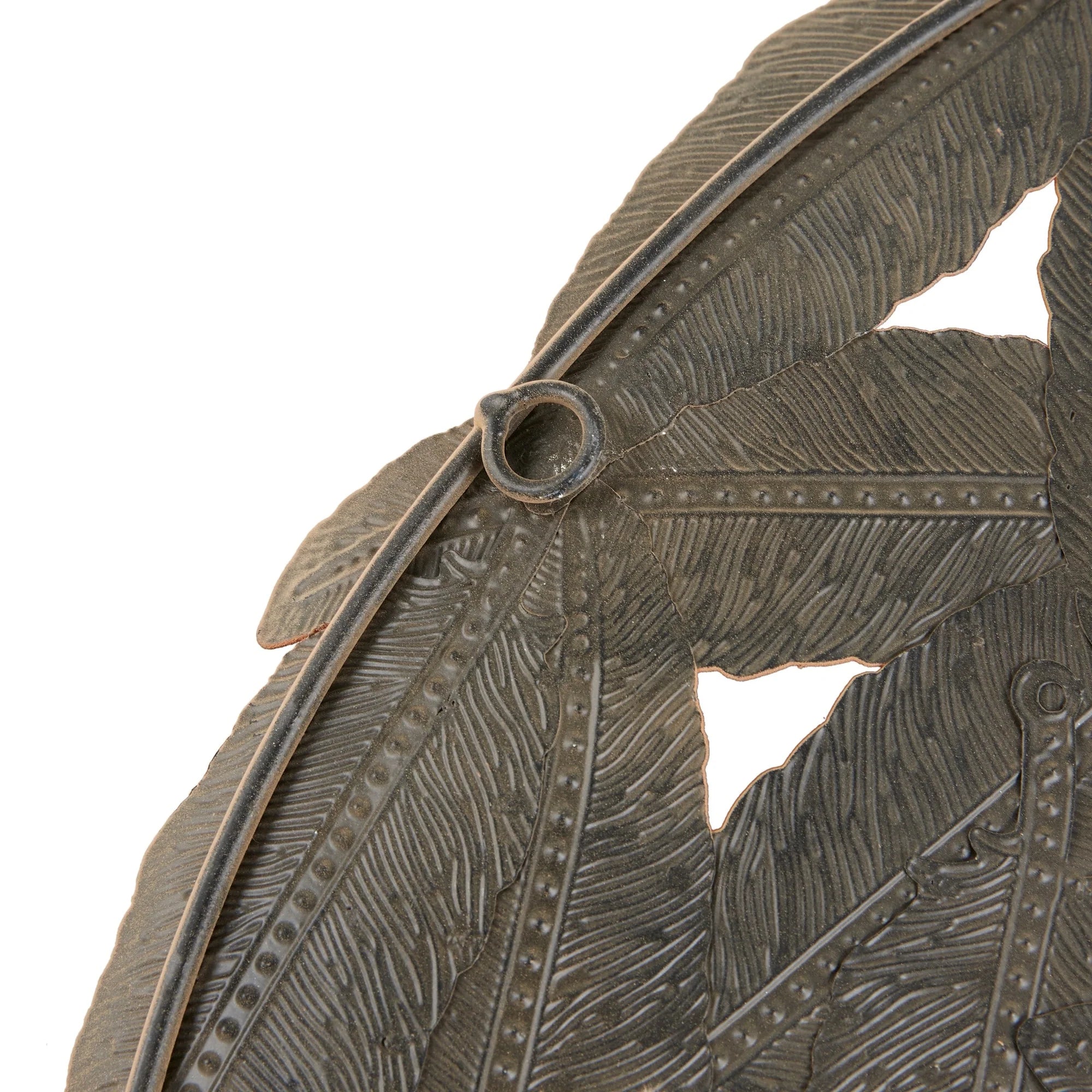 Madison Park Rosalie Textured Feather 3-piece Metal Disc Wall Decor Set