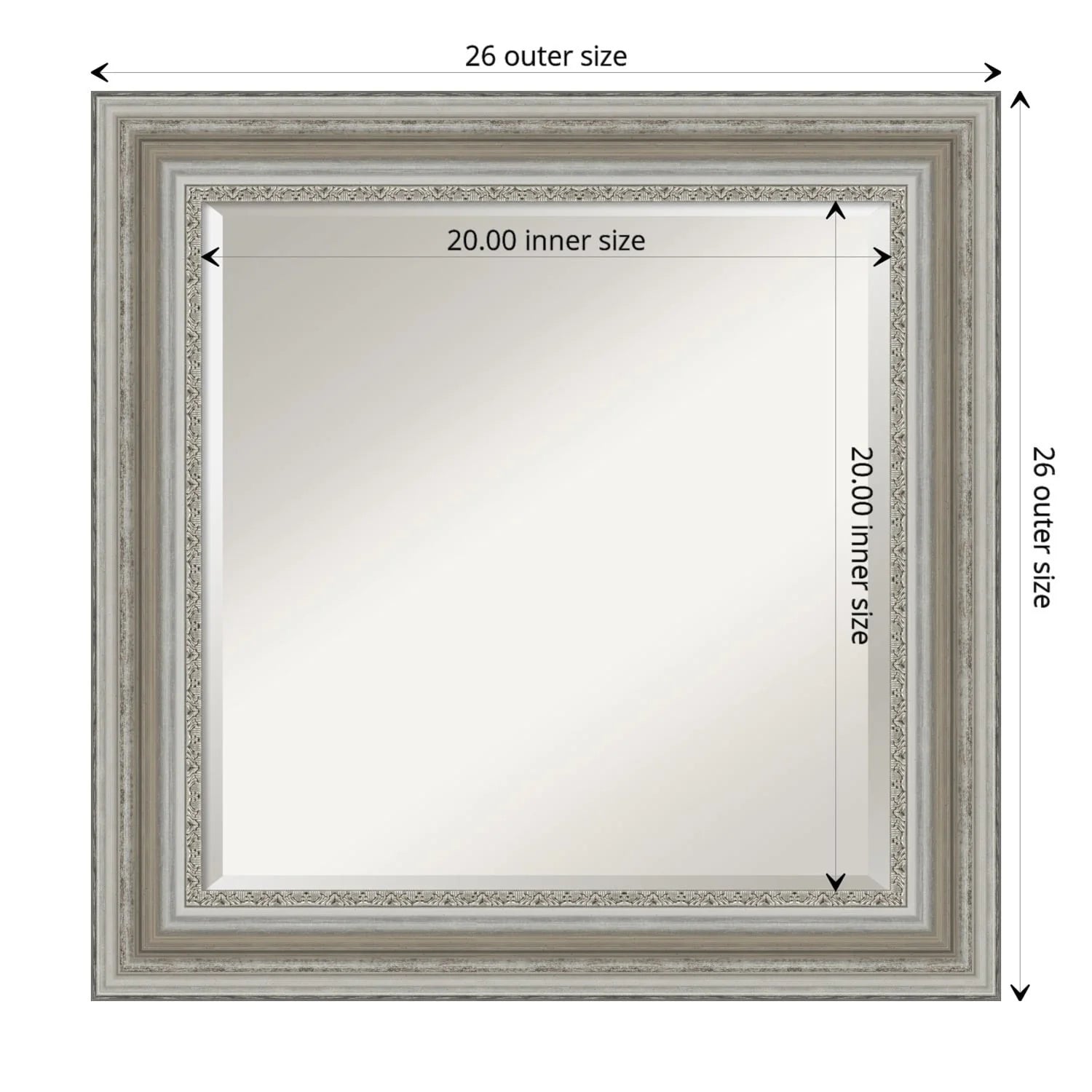 Beveled Bathroom Wall Mirror - Parlor Silver Frame