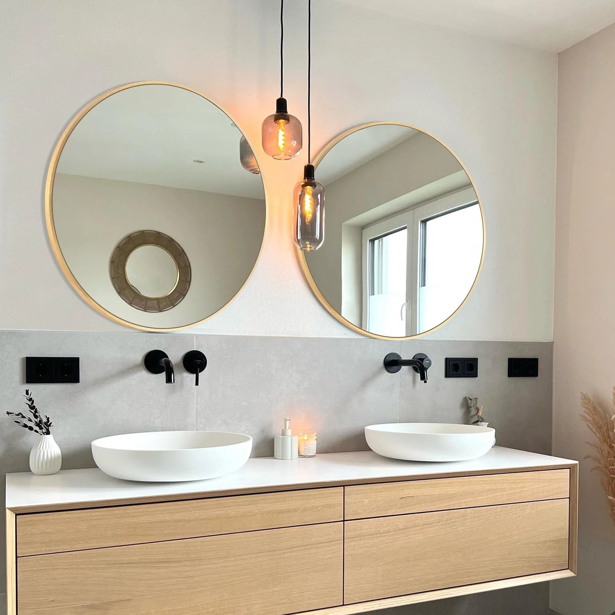 Modern Bathroom Wall Mounted Round Vanity Mirror