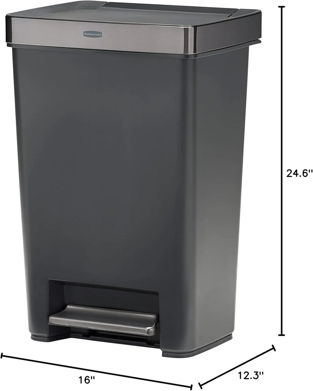 Rubbermaid Premier Series III Step-On 13 Gallon Trash Can for Home and Kitchen