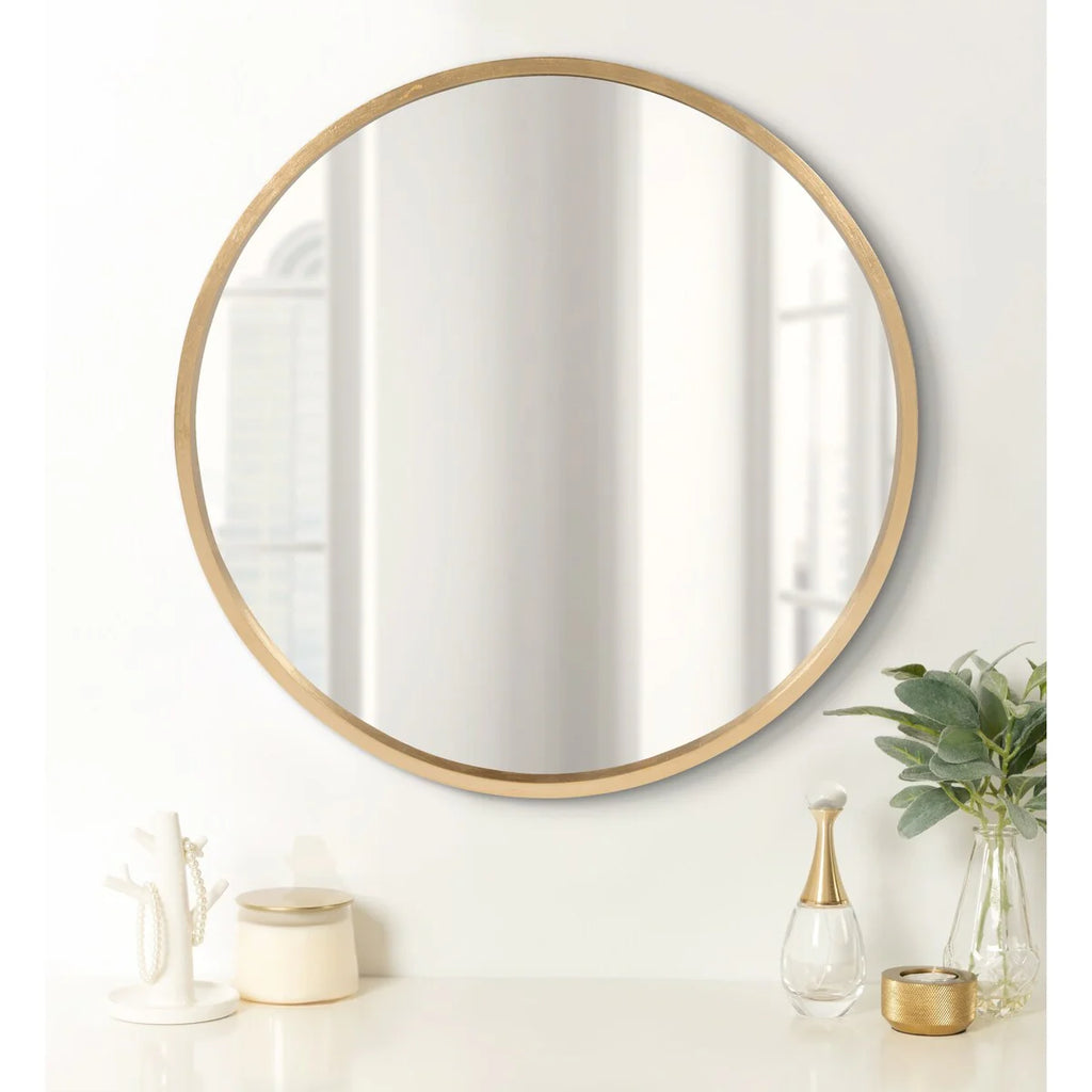 Kate and Laurel Travis Round Wood Accent Wall Mirror