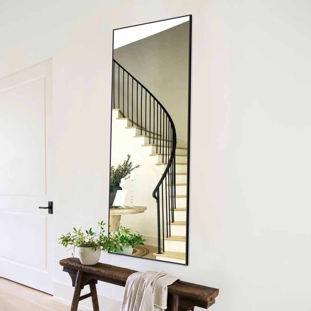 64x21 Full Length Floor Mirror with Stand Aluminum Alloy Frame,Wall-Mounted Mirror