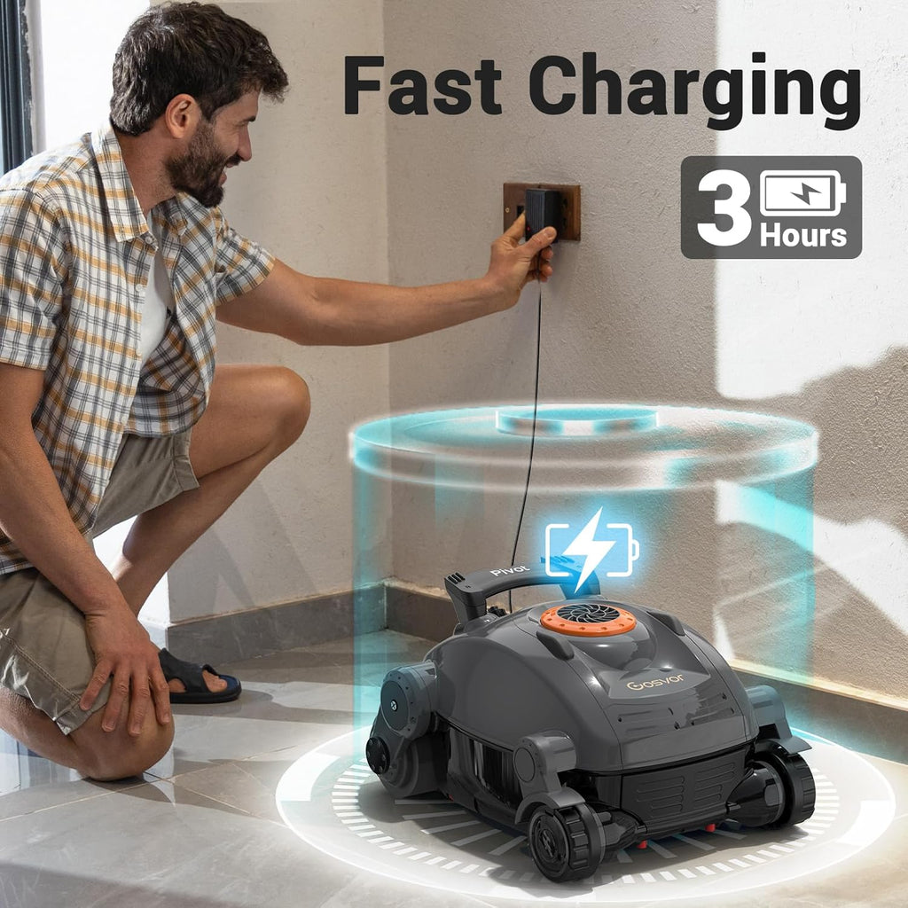 GOSVOR Pivot Cordless Robotic Pool Cleaner - Wall Climbing