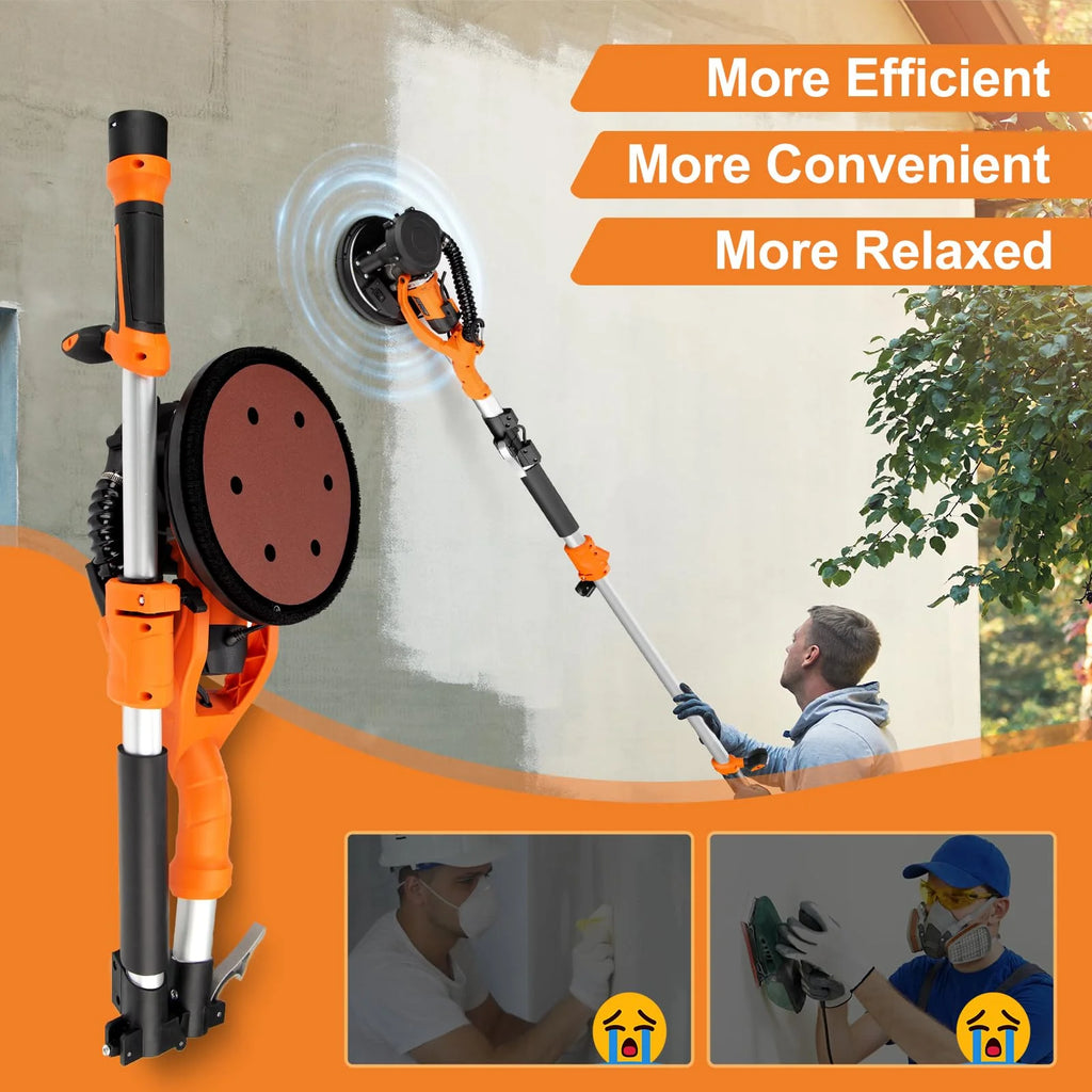 PROTMEX Drywall Sander 1000W with Vacuum & LED Light