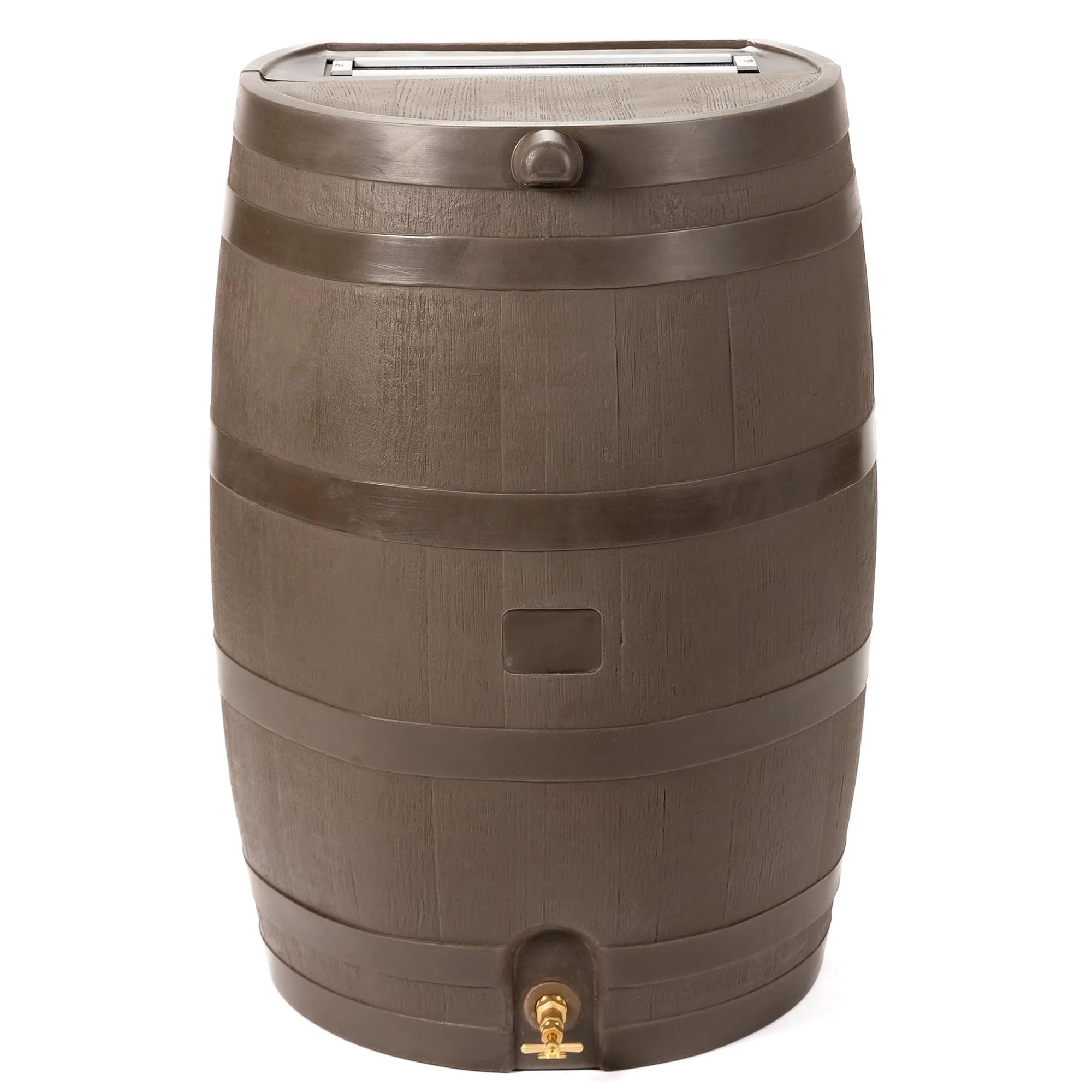 RTS HOME ACCENTS 50-Gallon Rain Barrel with Brass Spigot - Walnut