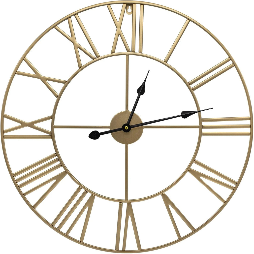 Sorbus Large Decorative Wall Clock, Analog Metal Clock, 24 Round (Gold)