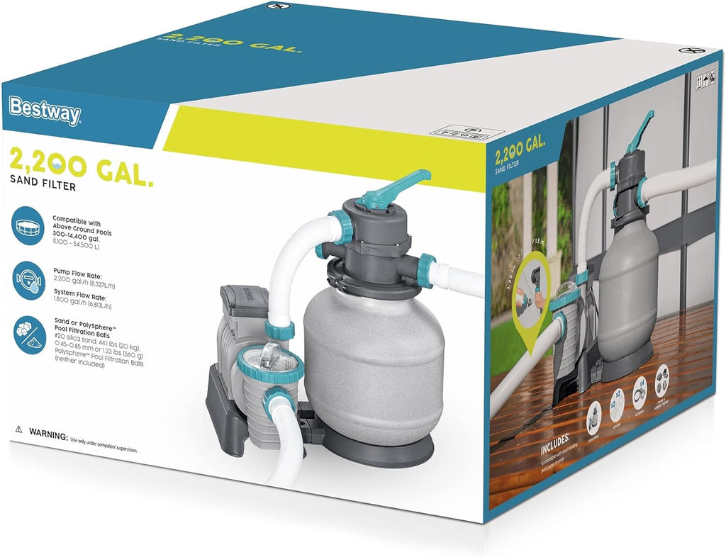 BESTWAY 2,200 Gallon Sand Filter Pump for Above Ground Pools