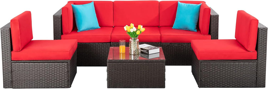 VONGRASIG 5 Piece All-Weather Patio Furniture Set with Ottoman