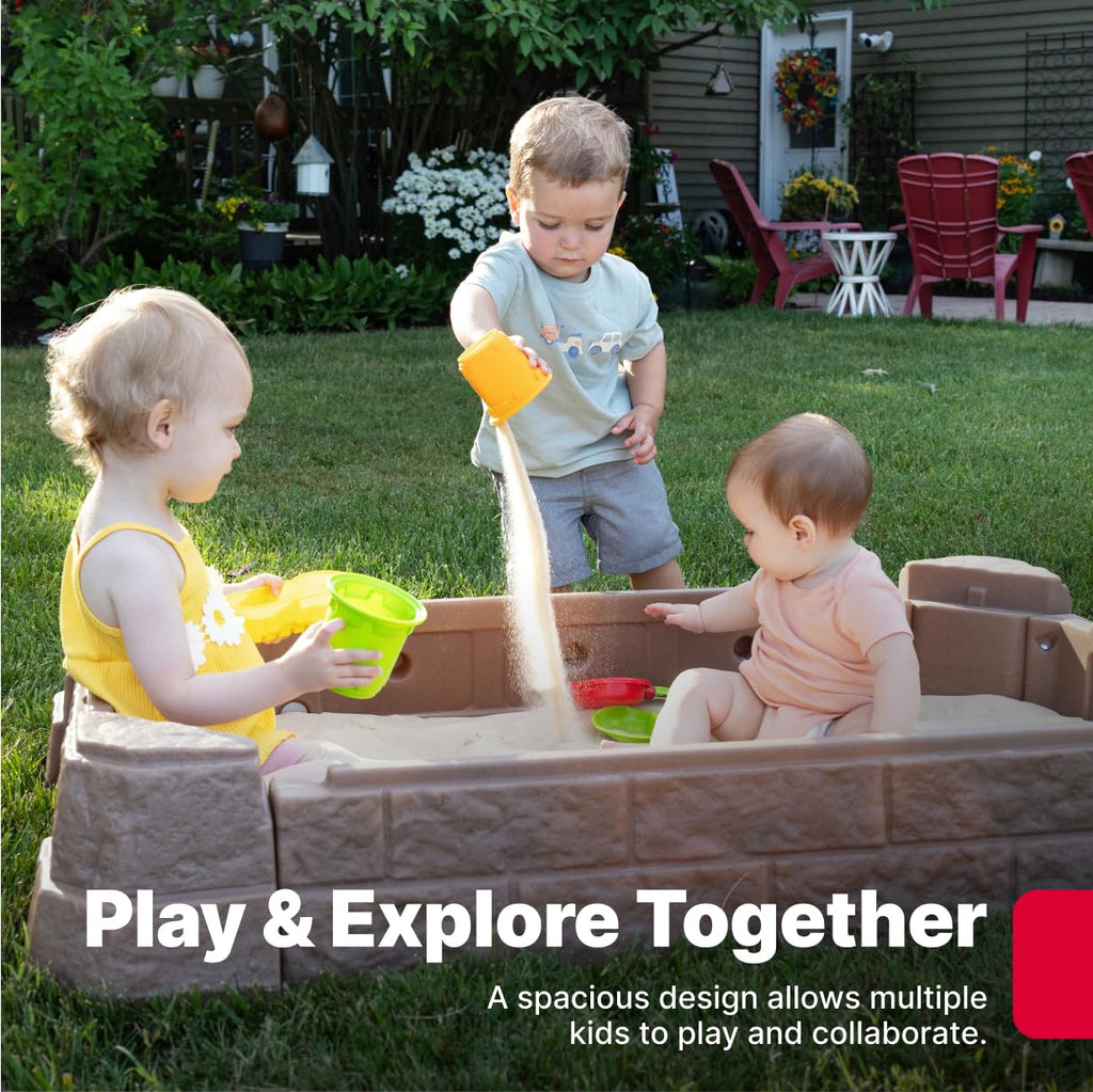 Step2 Naturally Playful Sandbox II, Kids Sand Activity Sensory Play Pit