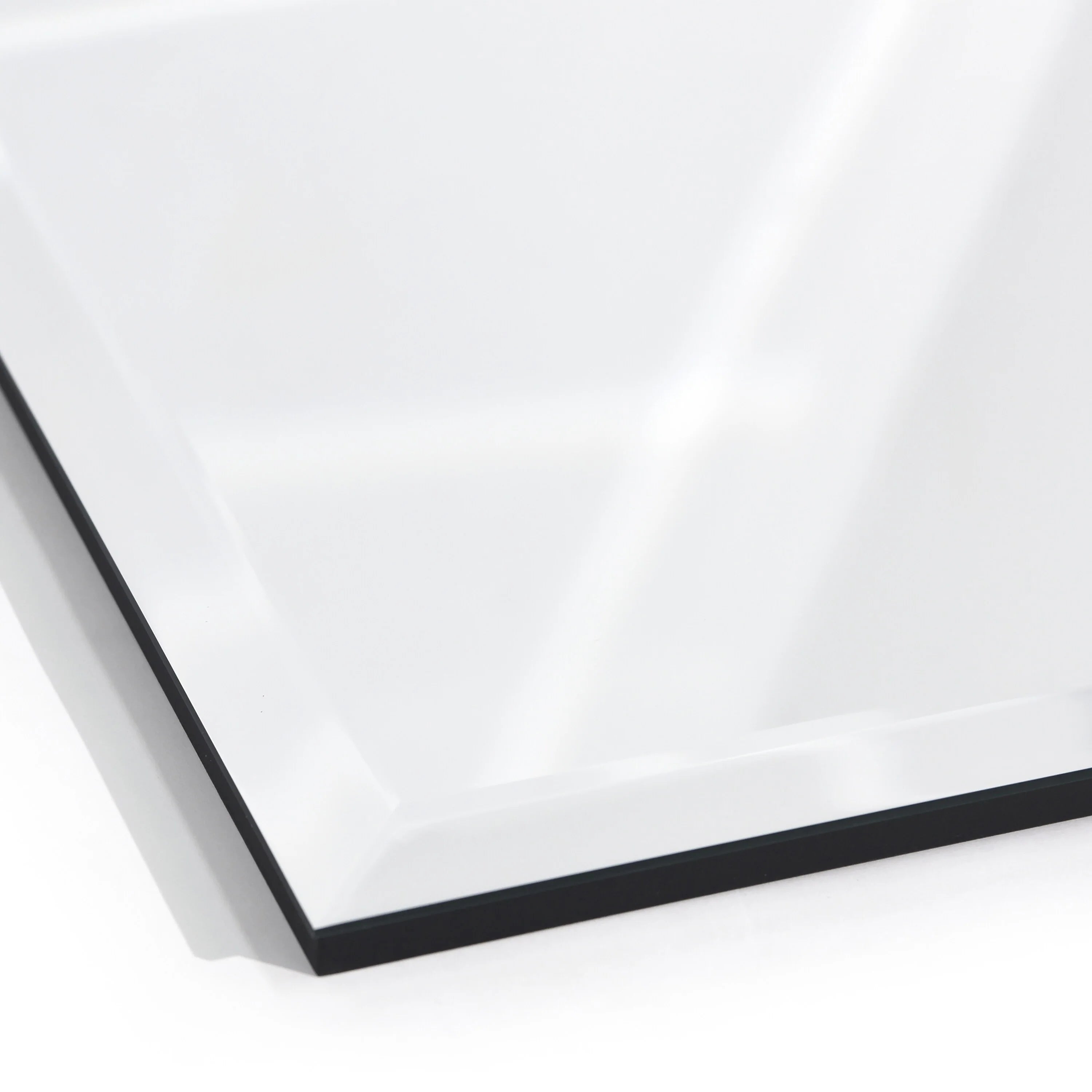 Frameless Beveled Prism Wall Mirror-Square/Rectangluar - Clear