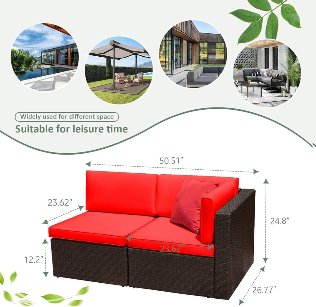 DEVOKO 5 Pieces All-Weather Patio Furniture Set with Cushions