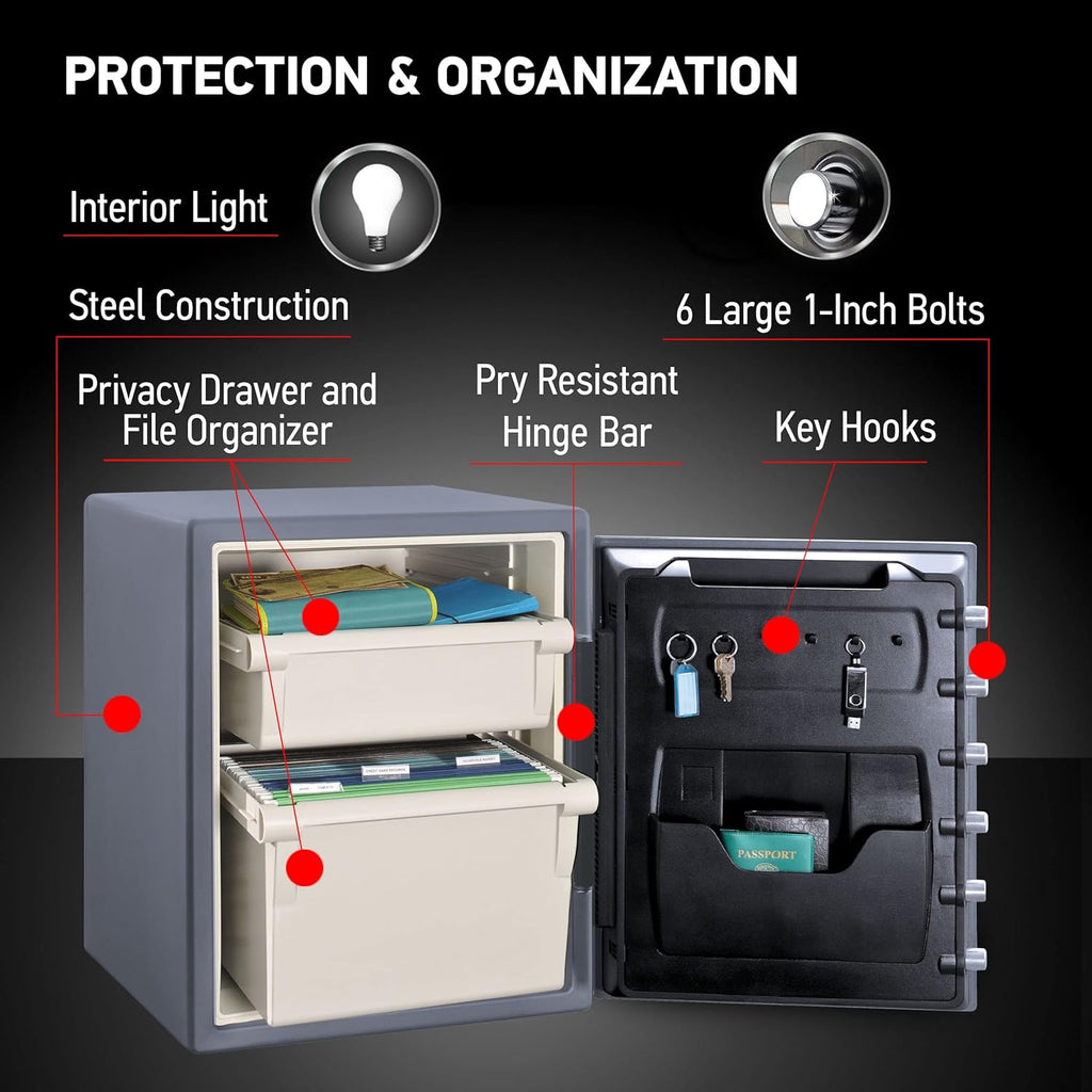 SENTRYSAFE Waterproof Fireproof Alloy Steel Digital Safe 1.23 cu ft