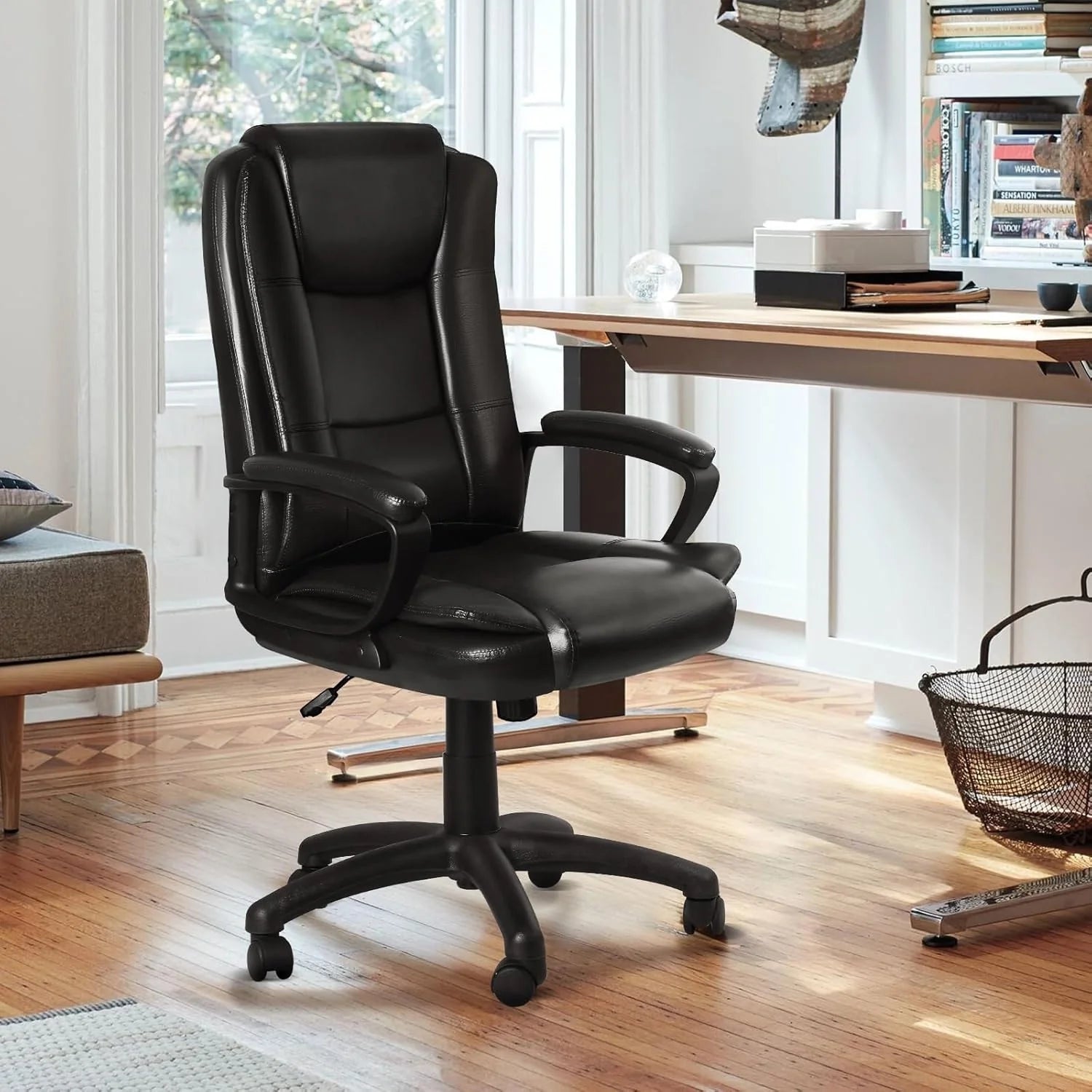 Bossin Big and Tall Office Chair High Back Executive Chair Ergonomic Adjustable Executive Leather Chair,400lbs