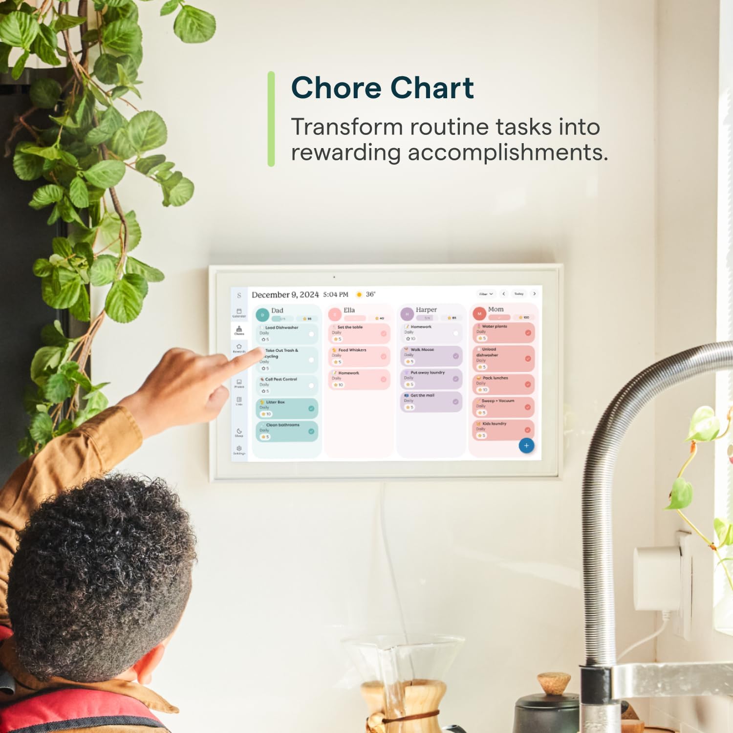 SKYLIGHT 15-Inch Digital Wall Planner & Chore Chart 2025