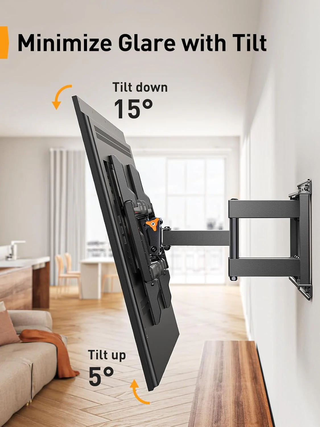 Perlegear Full Motion TV Wall Mount for 42-85 inch TVs