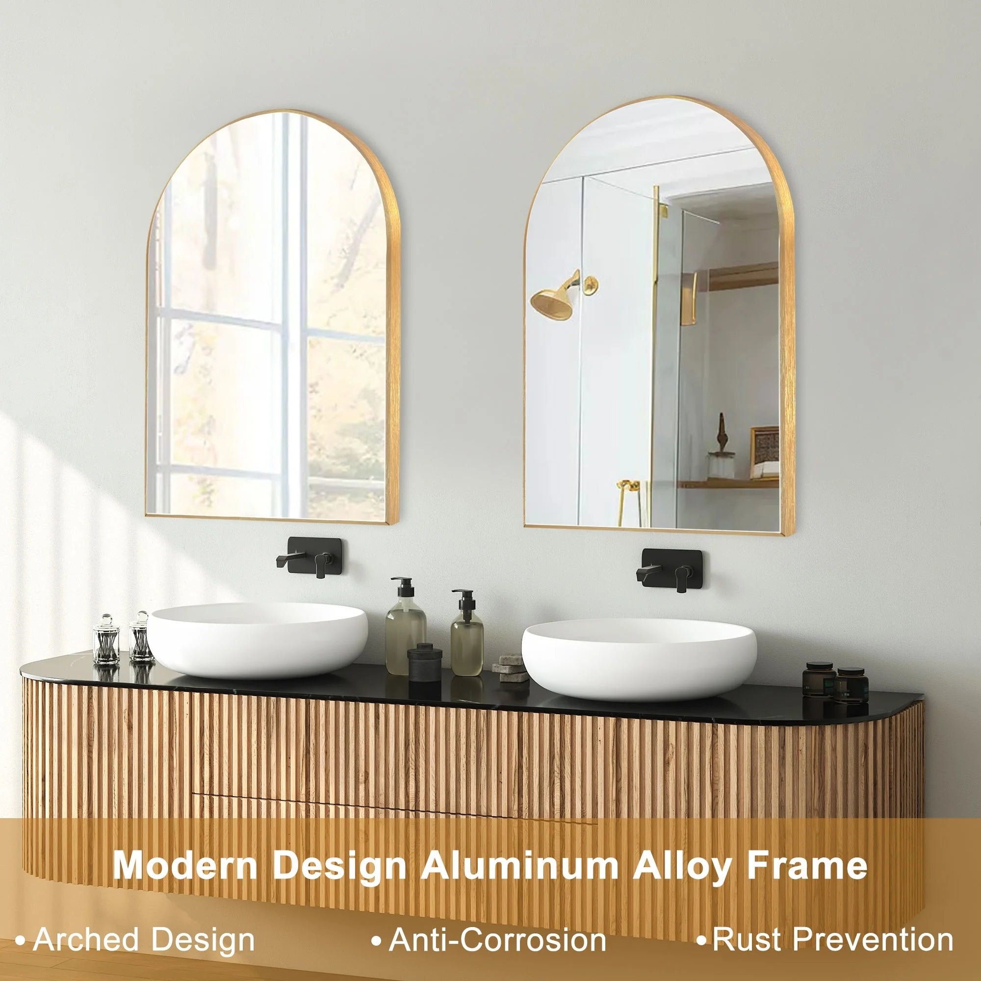 Bathroom Arch Aluminum Wall Mirror Vanity Mirrors