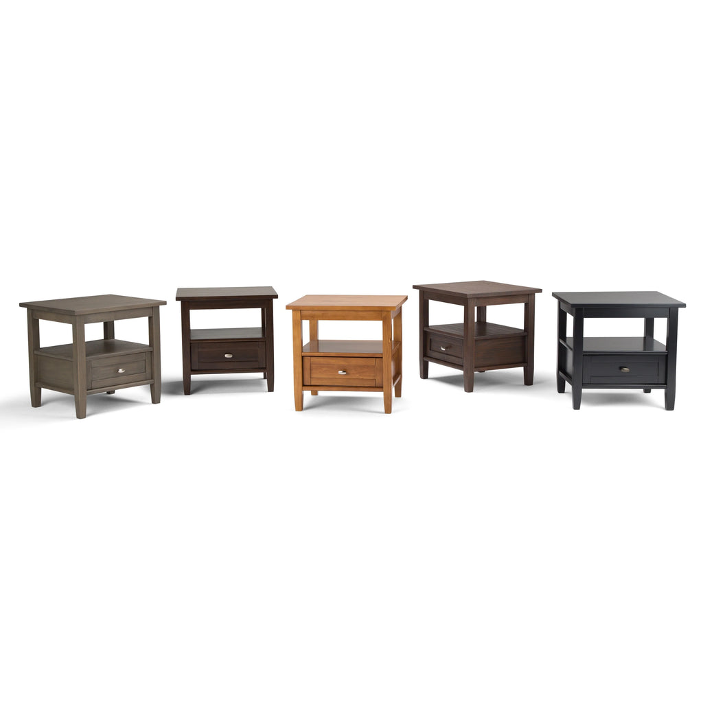 WYNDENHALL Norfolk SOLID WOOD 20 inch Wide Rectangle Transitional End Side Table - 20 inch Wide