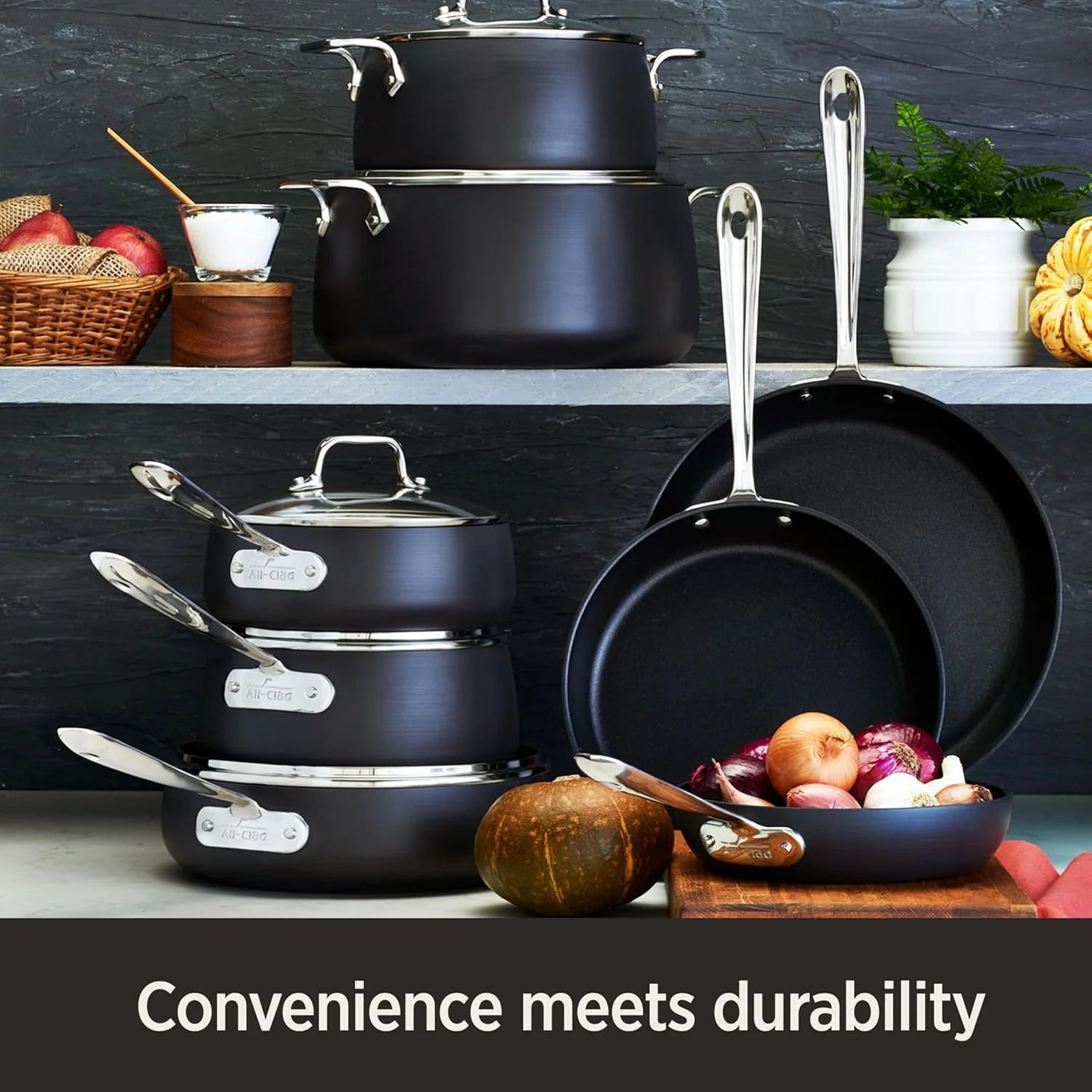 All-Clad HA1 Hard Anodized Non Stick Fry Pan Set 2 Piece