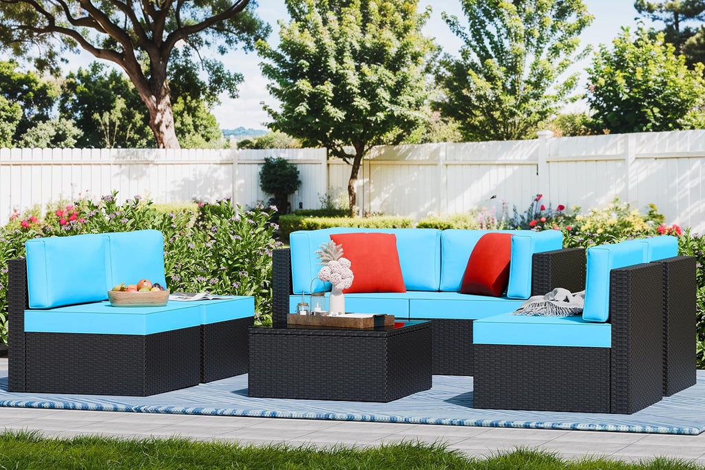 VONGRASIG 5 Piece All-Weather Patio Furniture Set with Ottoman