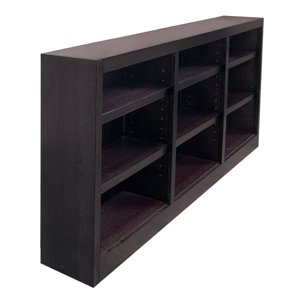 Concepts in Wood Triple Wide Wood Bookcase, 9 Shelf, 36 inch Tall
