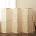 4/6 Panel Bamboo Room Divider 6 FT Detachable Wall Divider for Room Separation, Folding Privacy Screen