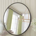 Apmir Round Metal Black Frame Bathroom Vanity Mirror Wall-mounted mirror