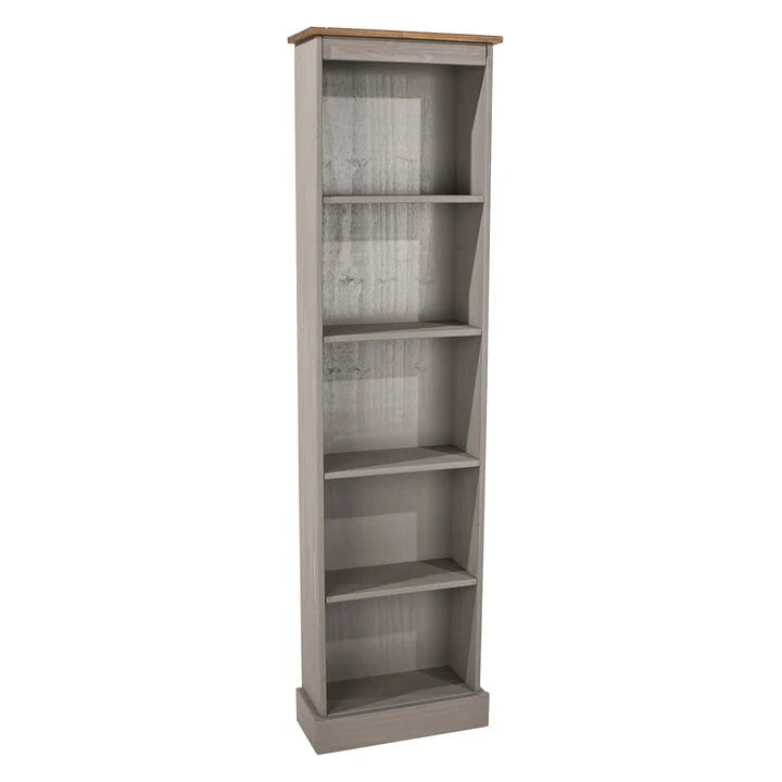 Wood Bookcase Tall Narrow Corona Collection | Furniture Dash