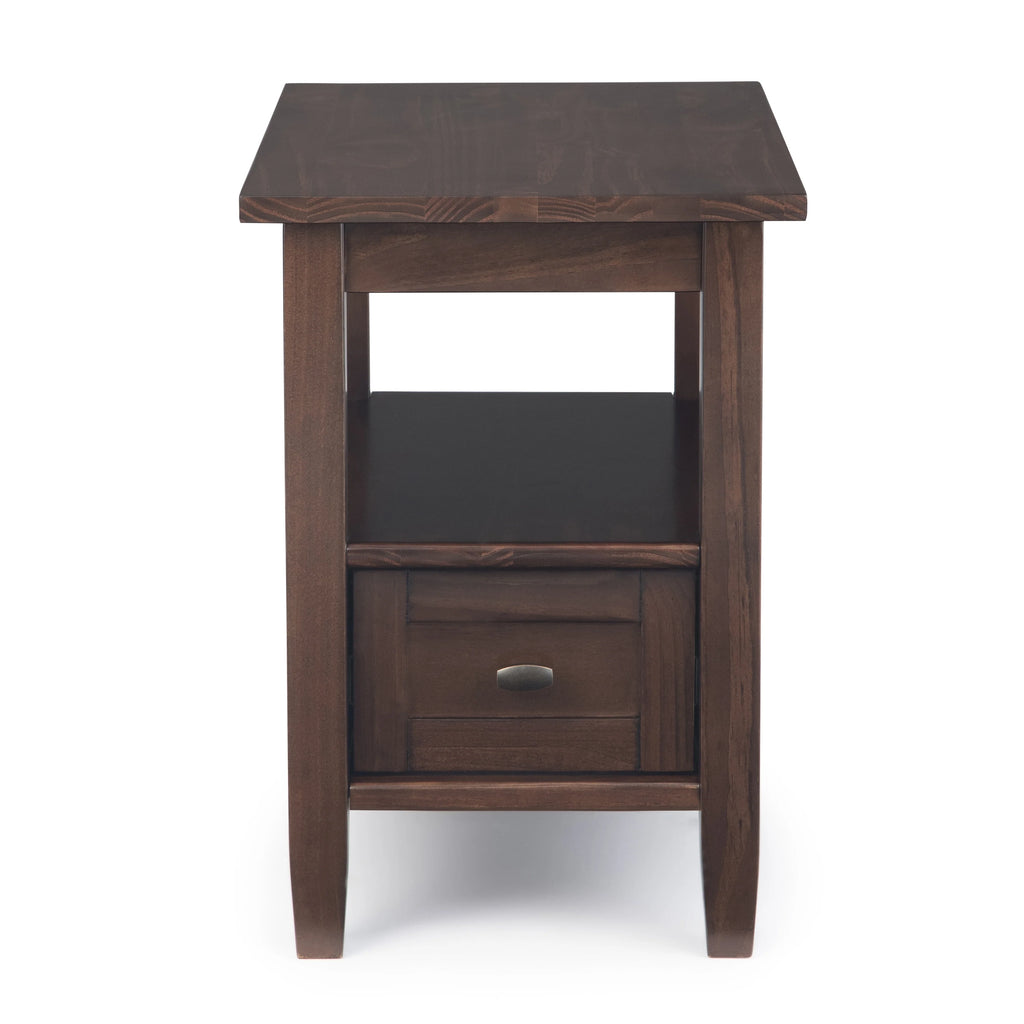 WYNDENHALL Norfolk SOLID WOOD 14 inch Wide Rectangle Transitional Narrow Side Table - 14 Inches wide