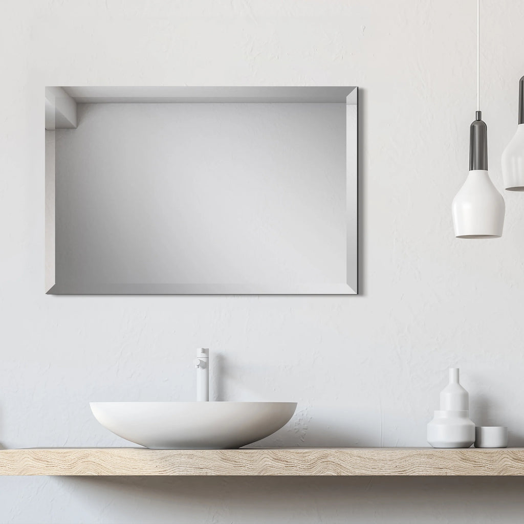 Frameless Beveled Prism Wall Mirror-Square/Rectangluar - Clear