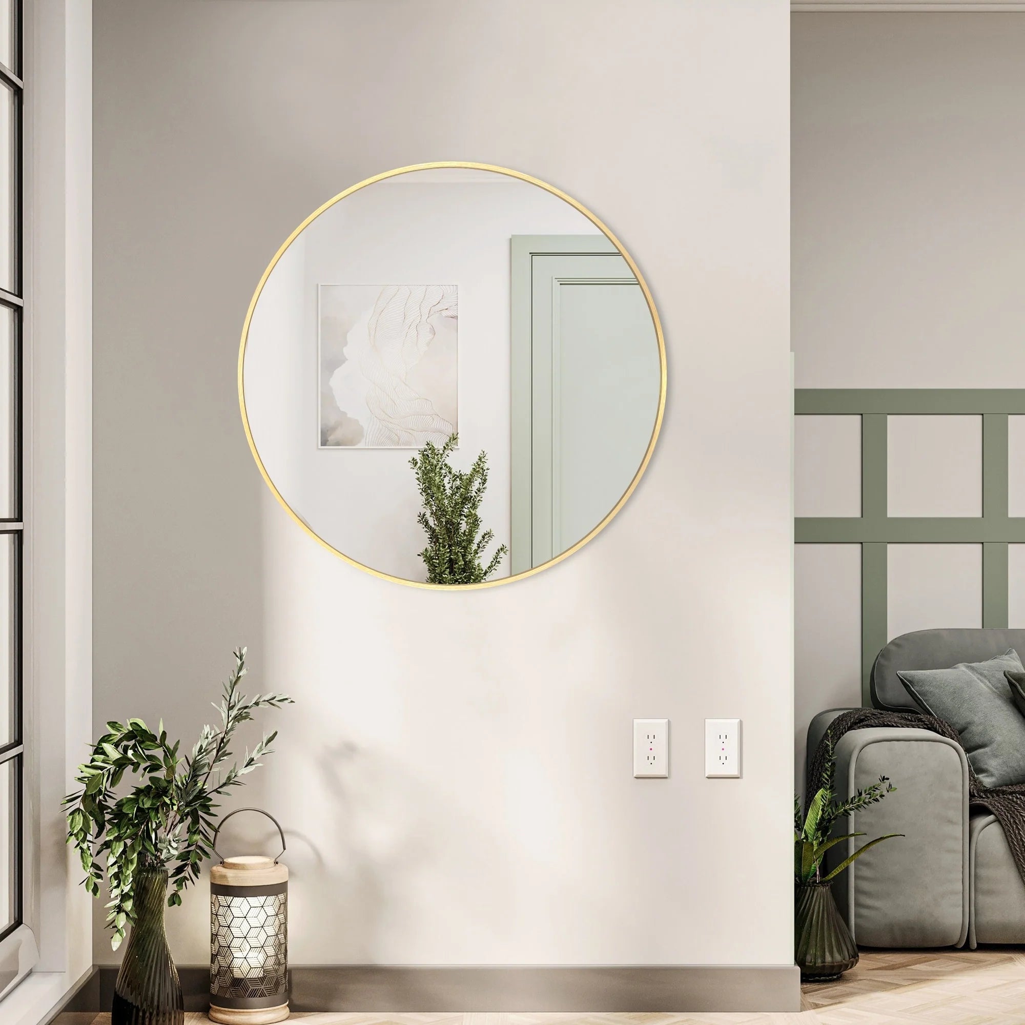 Modern Bathroom Wall Mounted Round Vanity Mirror
