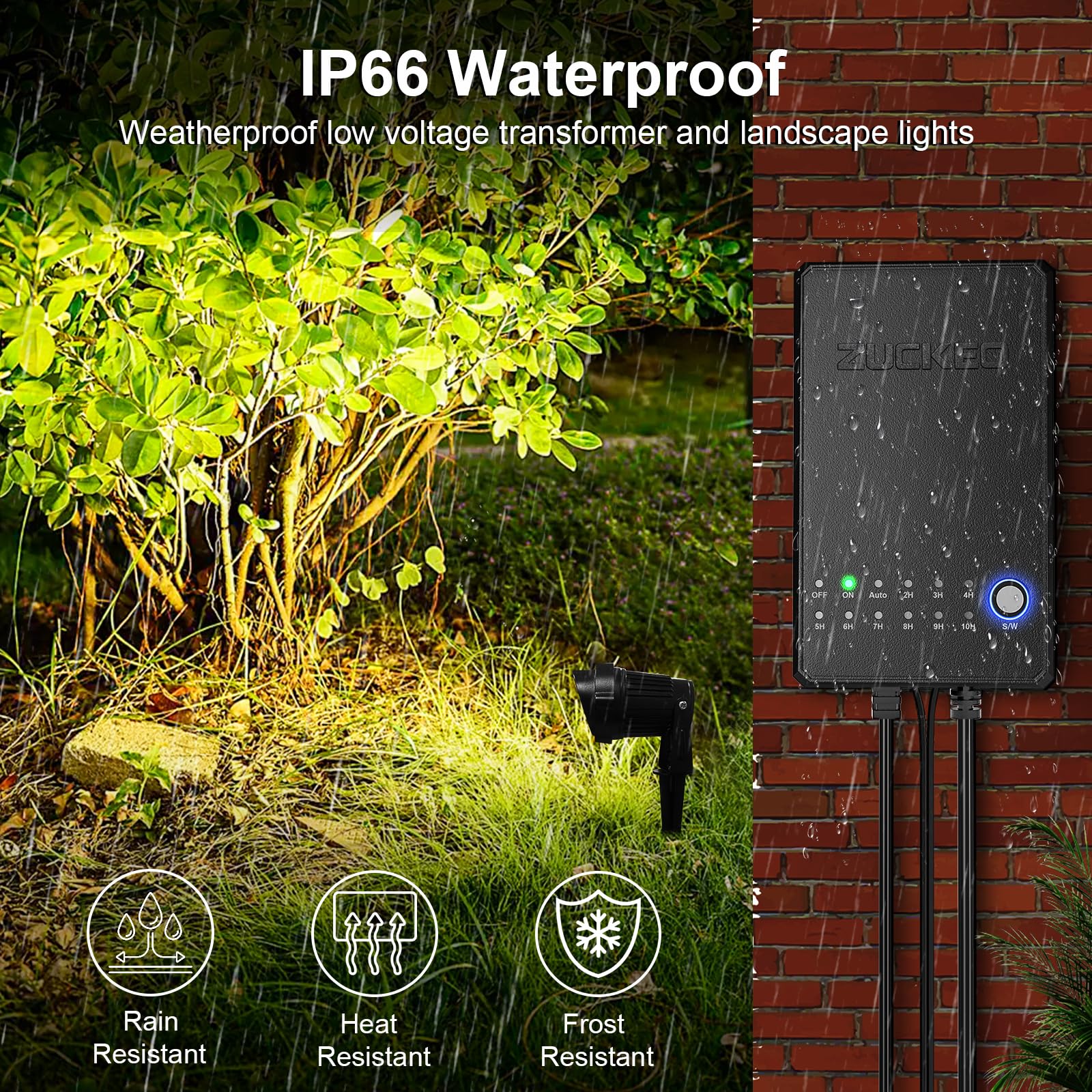 ZUCKEO All-in-One 5W LED Landscape Lighting Kit, 3000K 12-24V 8Pack