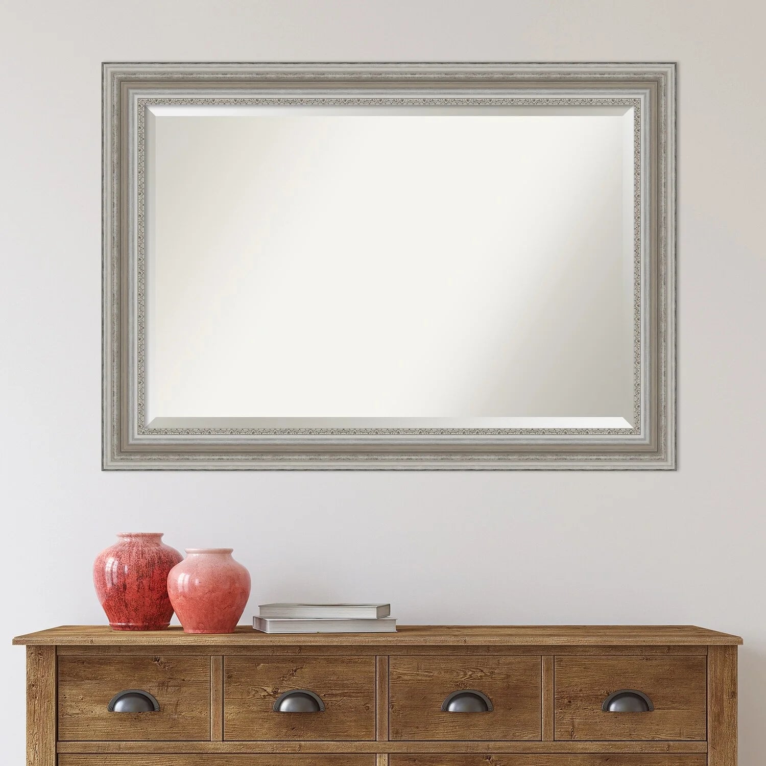 Beveled Bathroom Wall Mirror - Parlor Silver Frame
