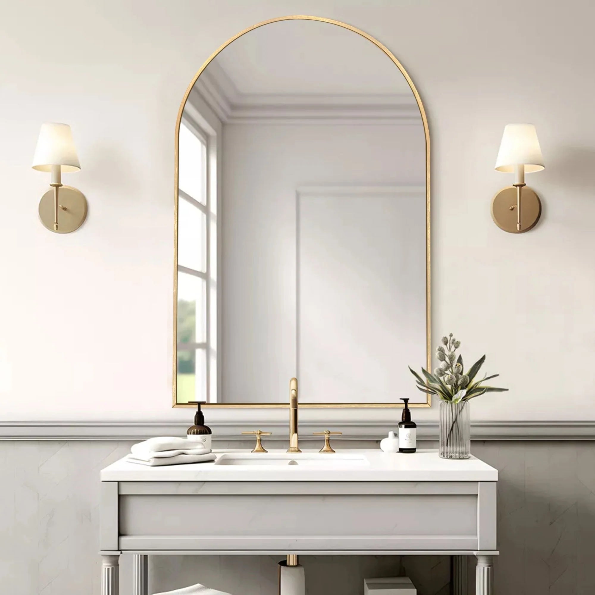 Bathroom Arch Aluminum Wall Mirror Vanity Mirrors