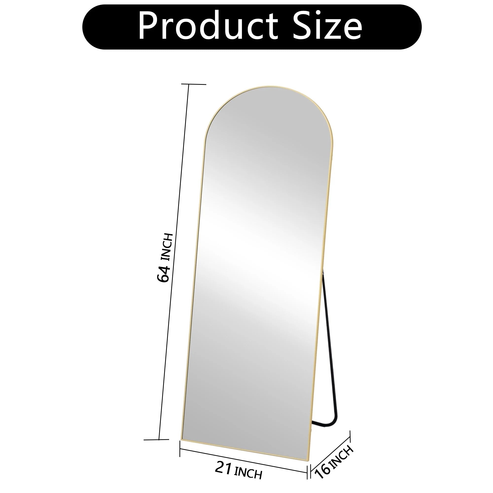 64x21 Full Length Floor Mirror with Stand Aluminum Alloy Frame,Wall-Mounted Mirror