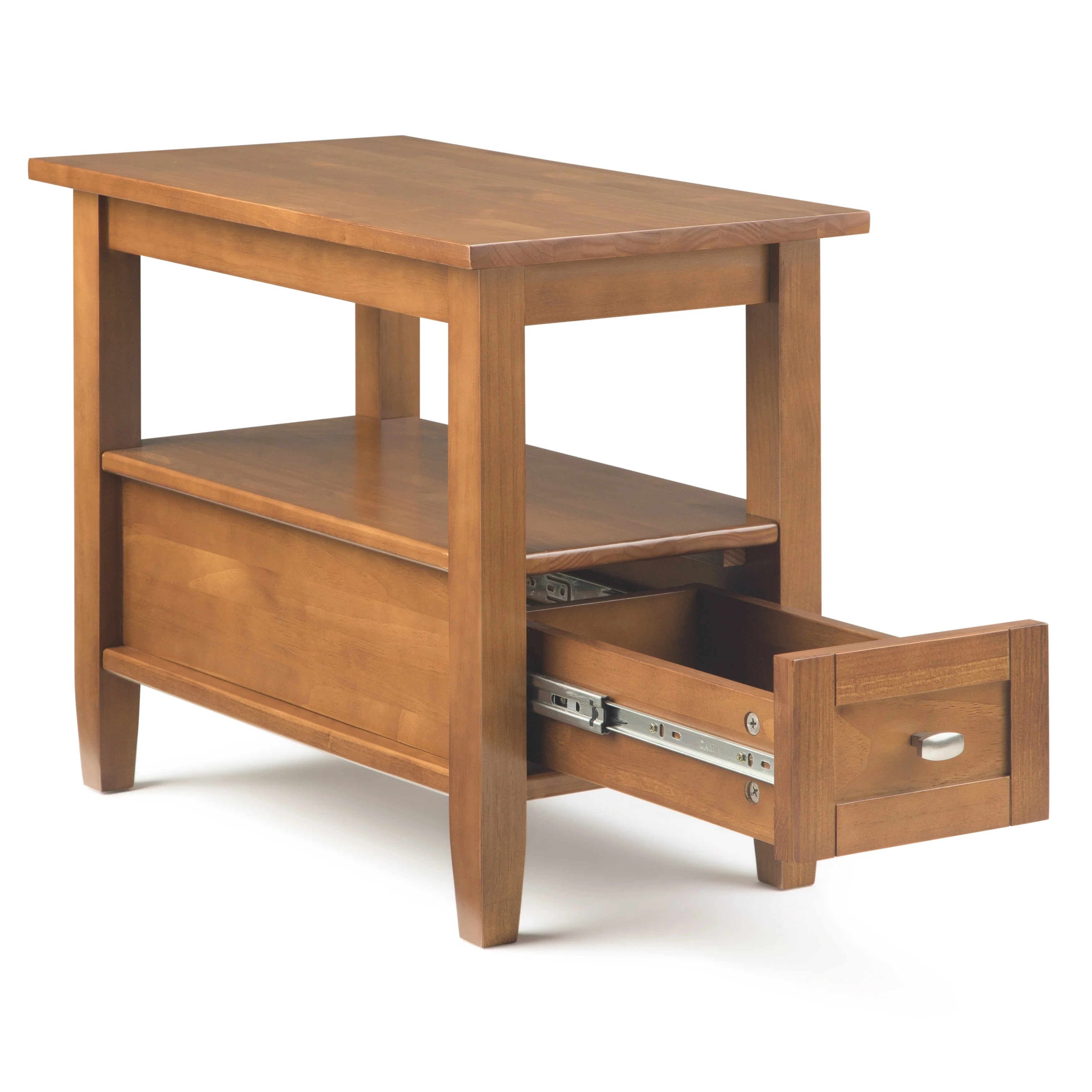 WYNDENHALL Norfolk SOLID WOOD 14 inch Wide Rectangle Transitional Narrow Side Table - 14 Inches wide