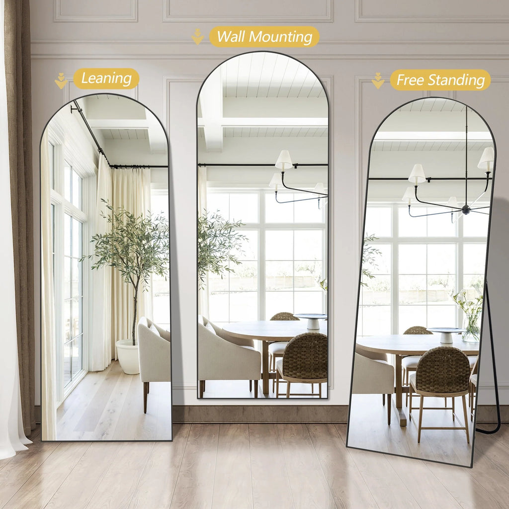 64x21 Full Length Floor Mirror with Stand Aluminum Alloy Frame,Wall-Mounted Mirror