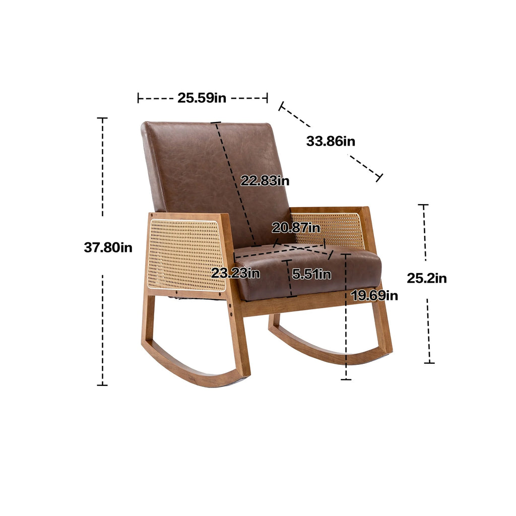Living room Comfortable rocking chair living room chair Armchair Upholstered Tall Back Accent Glider Rocker