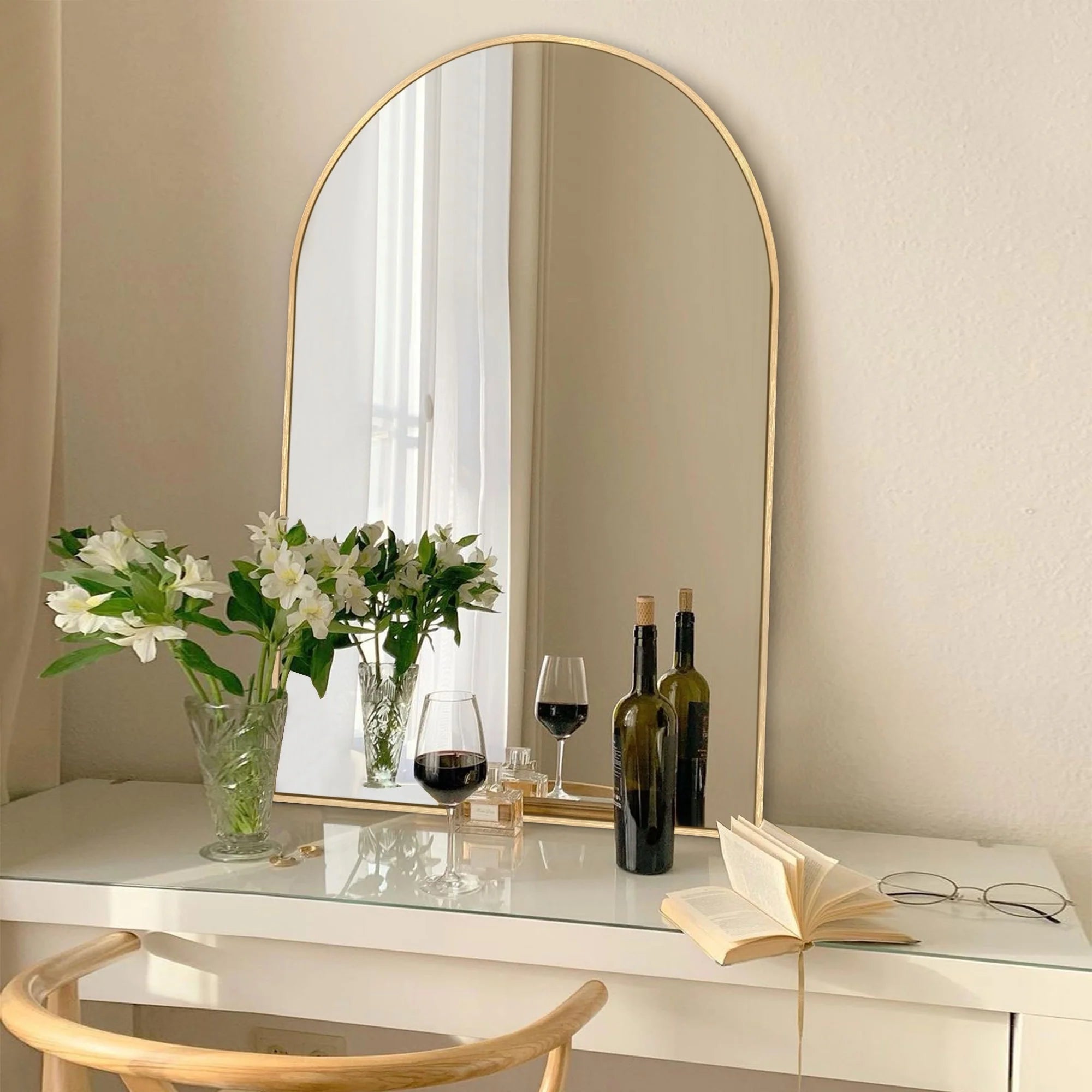 Bathroom Arch Aluminum Wall Mirror Vanity Mirrors