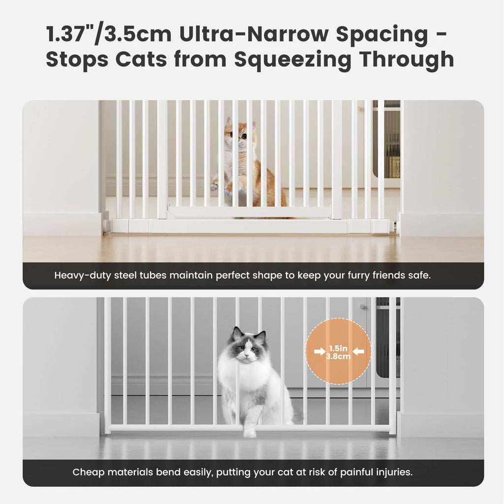 GARDNER PET Extra Tall Cat Gate 51"-87" - Wide Adjustable Safety Gate