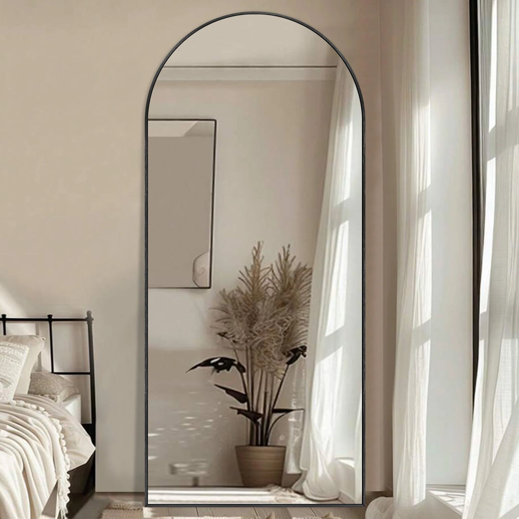 Modern Arched Full Length Aluminum Alloy Floor Mirror Standing Mirror